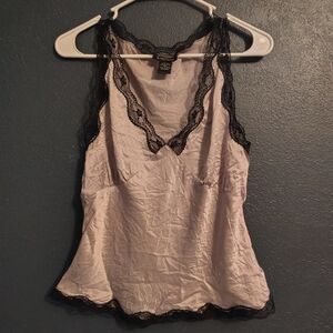 Sunny Taylor Satin Chemise with Black Lace